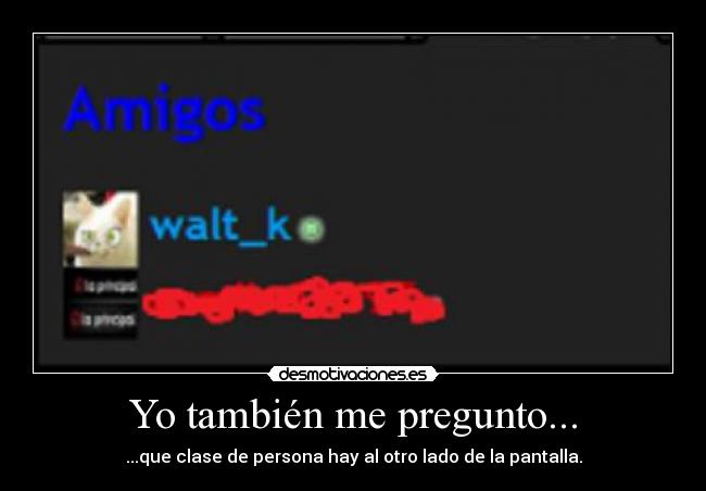 Yo también me pregunto... - ...que clase de persona hay al otro lado de la pantalla.