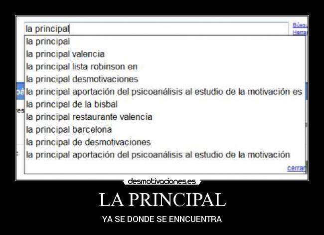 LA PRINCIPAL - YA SE DONDE SE ENNCUENTRA
