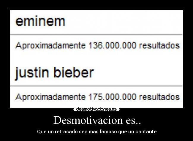 Desmotivacion es.. - Que un retrasado sea mas famoso que un cantante