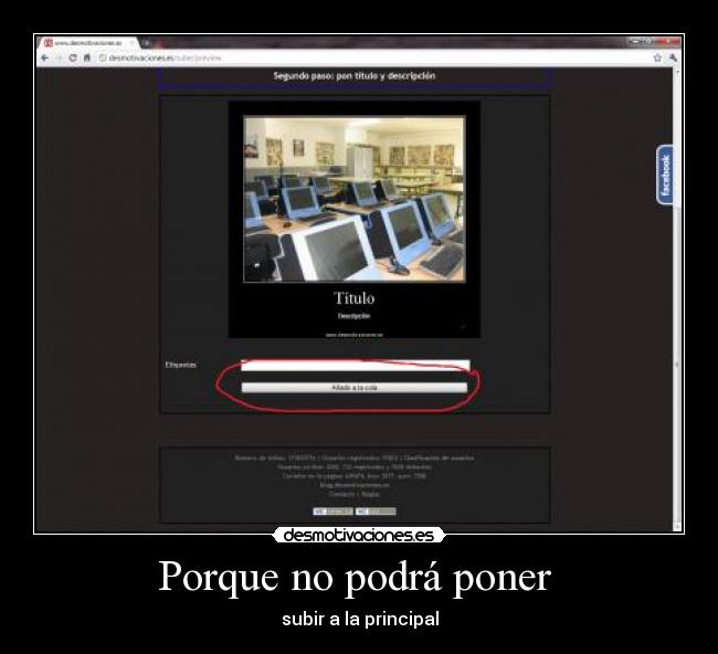 Porque no podrá poner - subir a la principal