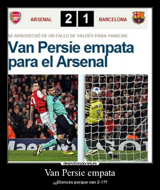 Van Persie empata - ¿¿Etonces porque van 2-1??