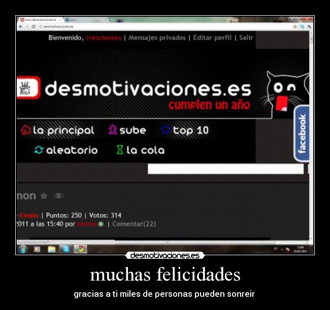 muchas felicidades - gracias a ti miles de personas pueden sonreir 