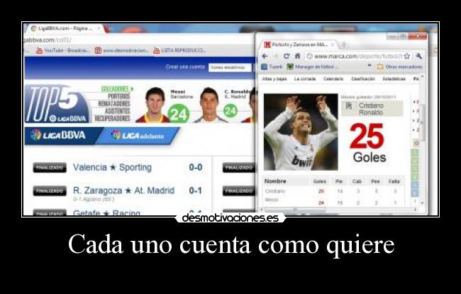 Cada uno cuenta como quiere -