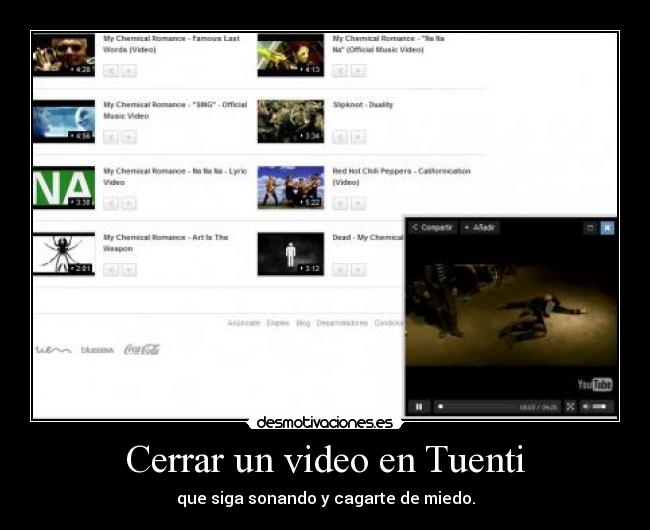 Cerrar un video en Tuenti - 