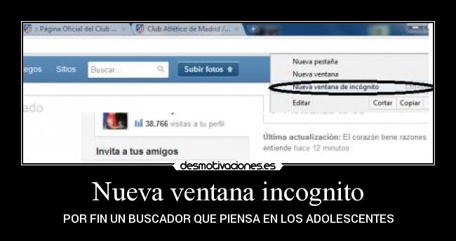 Nueva ventana incognito -