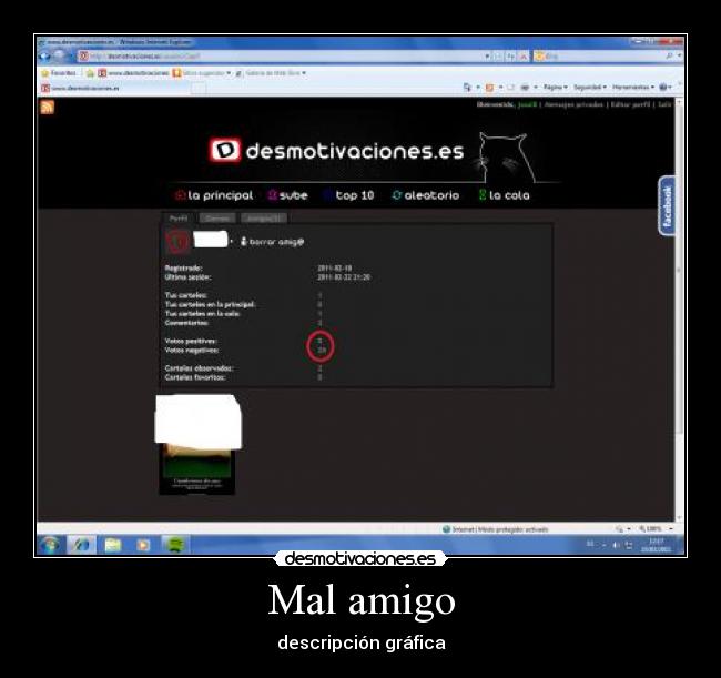 Mal amigo - descripción gráfica