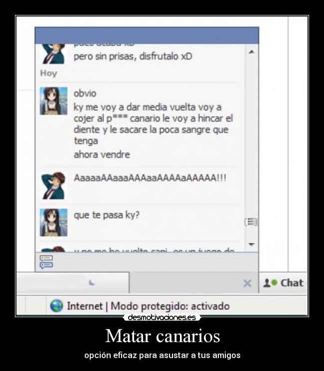 Matar canarios - opción eficaz para asustar a tus amigos