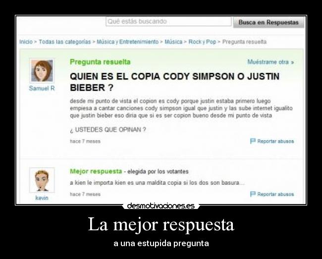 La mejor respuesta -