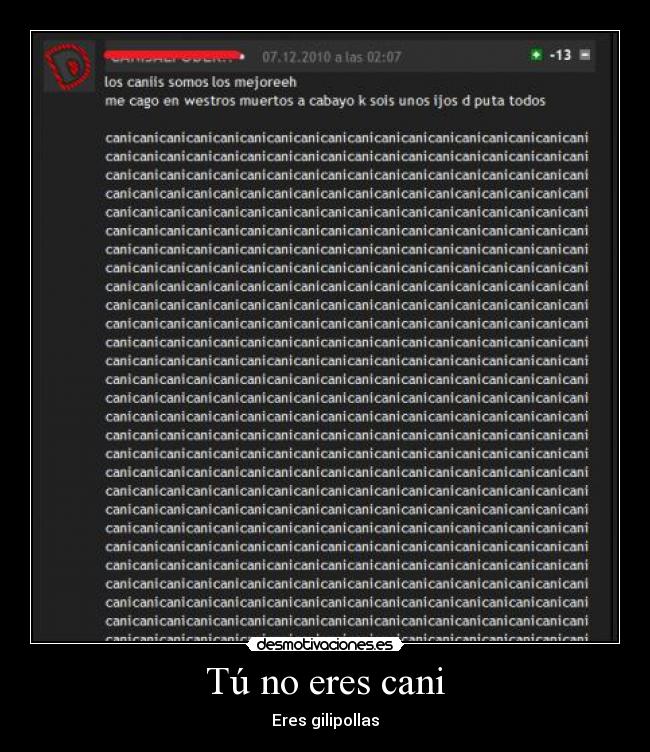 Tú no eres cani -