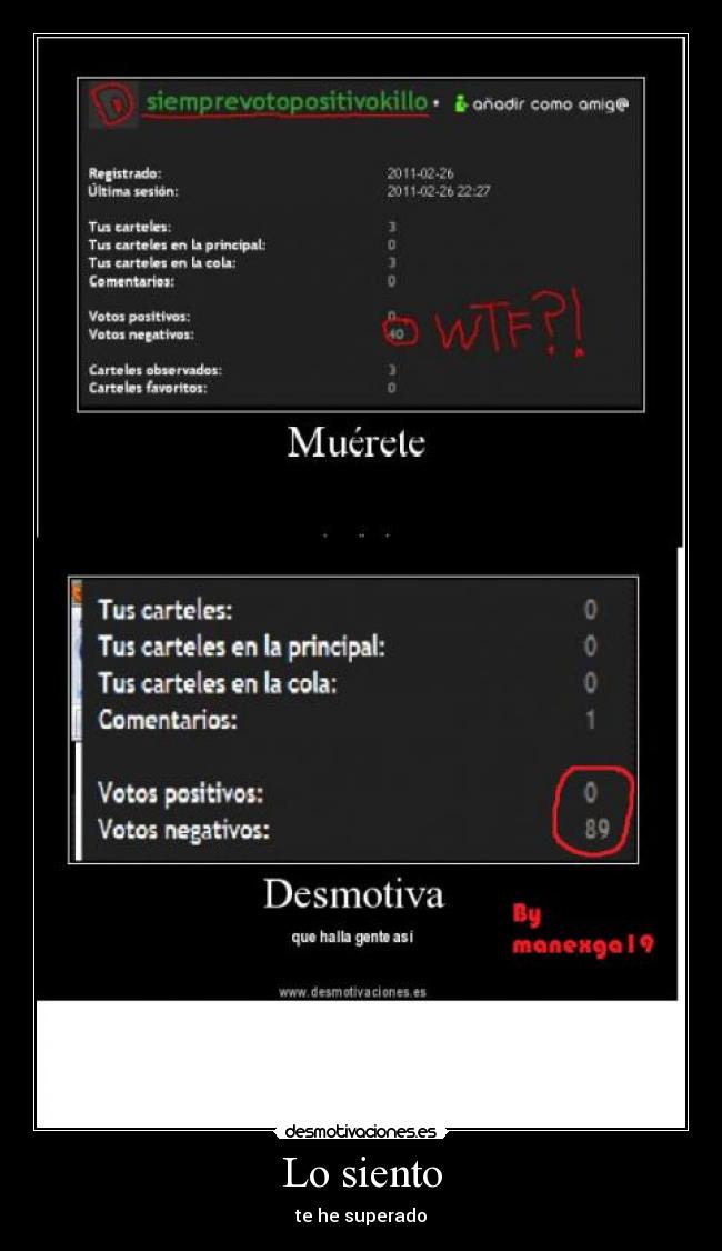 Lo siento - te he superado
