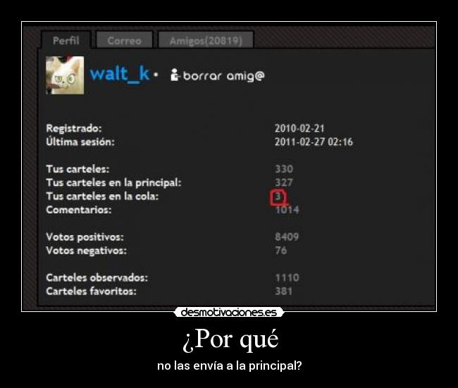 ¿Por qué - no las envía a la principal?