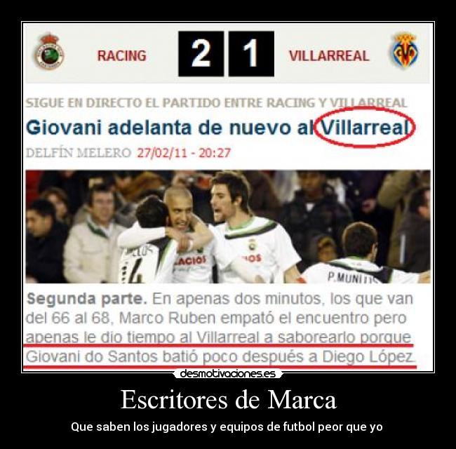 Escritores de Marca - Que saben los jugadores y equipos de futbol peor que yo