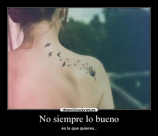 No siempre lo bueno - es lo que quieres...