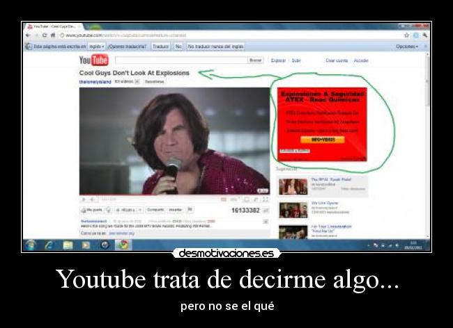 Youtube trata de decirme algo... - pero no se el qué