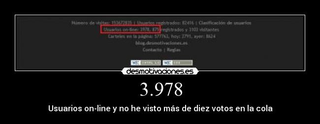 3.978 - Usuarios on-line y no he visto más de diez votos en la cola