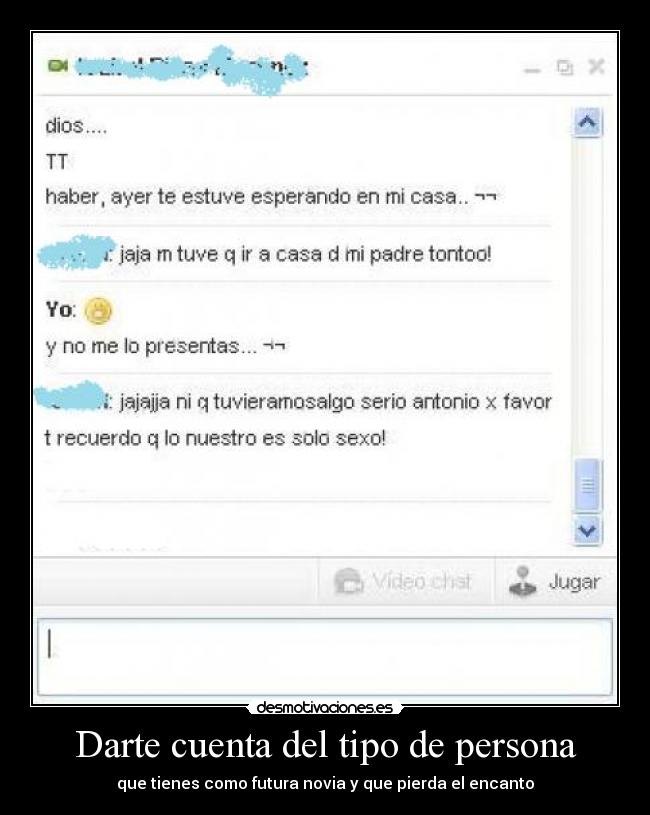 Darte cuenta del tipo de persona - 