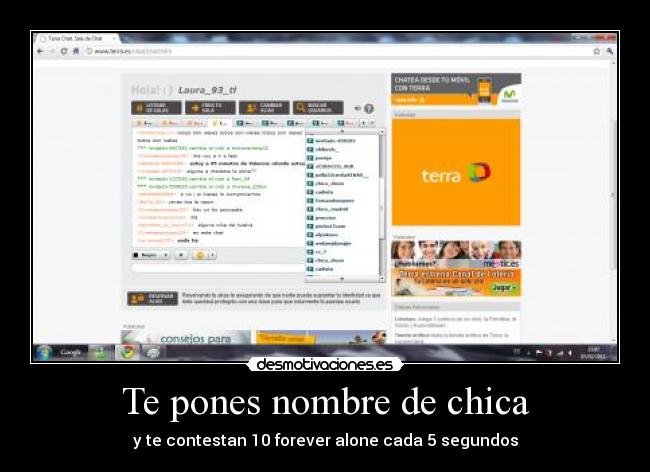 Te pones nombre de chica -