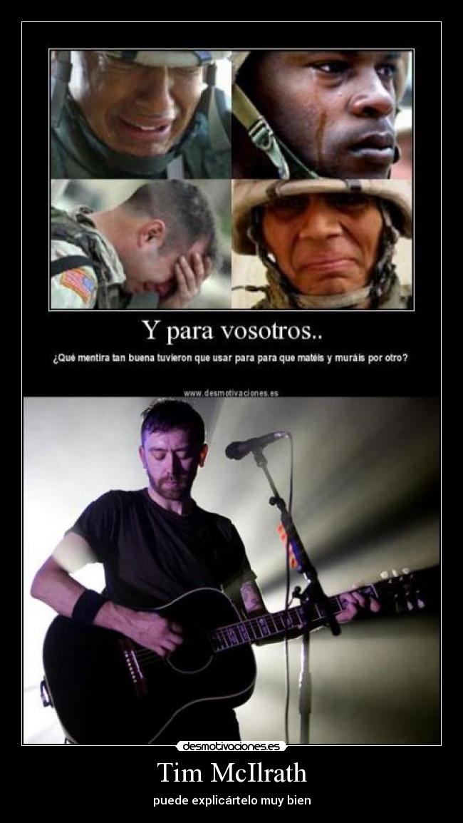 carteles tim mcilrath rise against guerra desmotivaciones