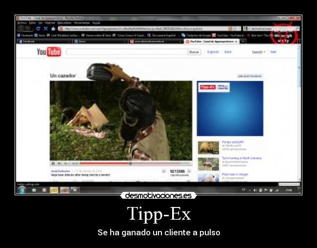 carteles tipp-ex ganar cliente pulso oso dispara cazador publicidad desmotivaciones