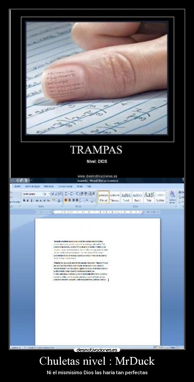 Chuletas nivel : MrDuck - Ni el mismisimo Dios las haría tan perfectas
