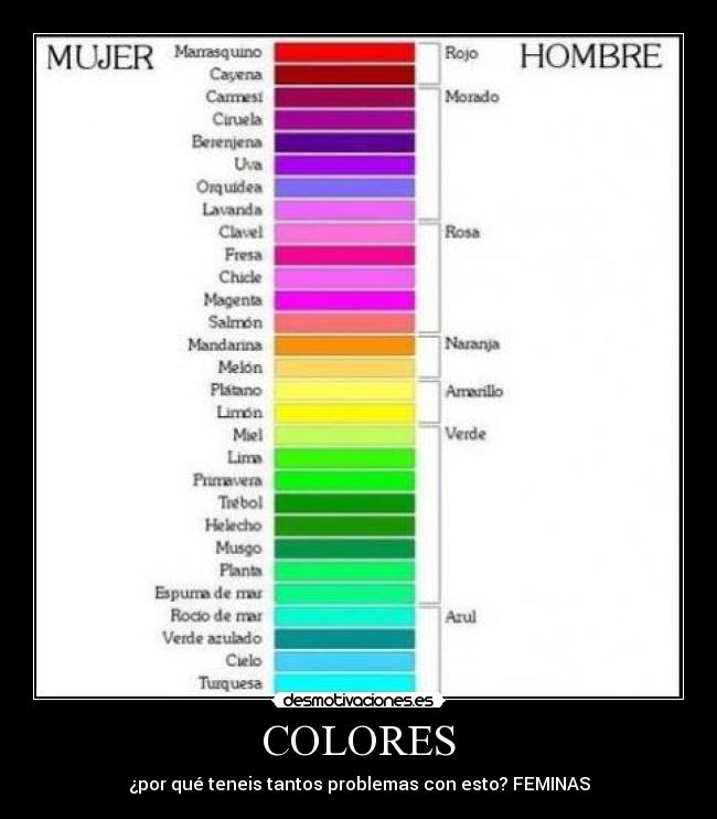 COLORES - ¿por qué teneis tantos problemas con esto? FEMINAS