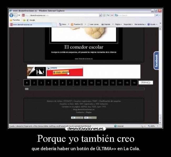 Porque yo también creo - que debería haber un botón de ÚLTIMA>> en La Cola.