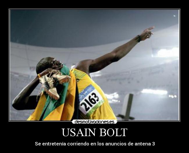 USAIN BOLT - Se entretenía corriendo en los anuncios de antena 3