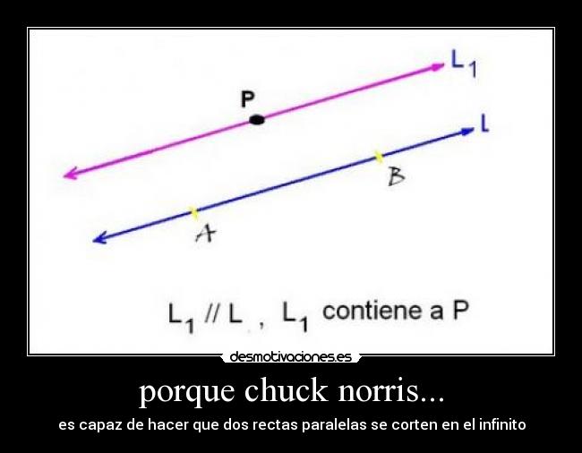 porque chuck norris... - es capaz de hacer que dos rectas paralelas se corten en el infinito