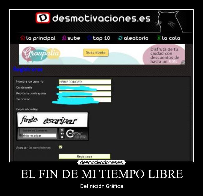 EL FIN DE MI TIEMPO LIBRE - Definición Gráfica