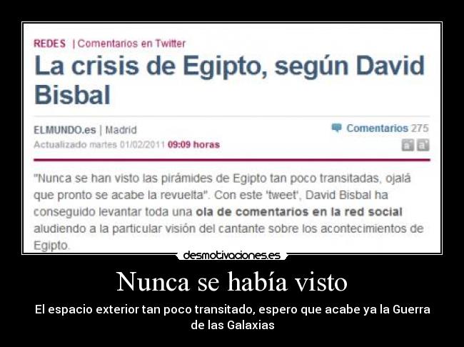 Nunca se había visto -