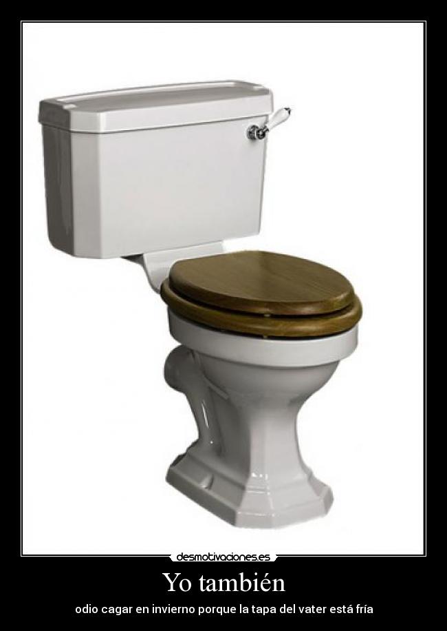 Yo también - odio cagar en invierno porque la tapa del vater está fría