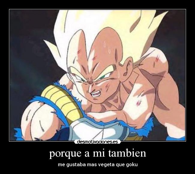 porque a mi tambien - me gustaba mas vegeta que goku