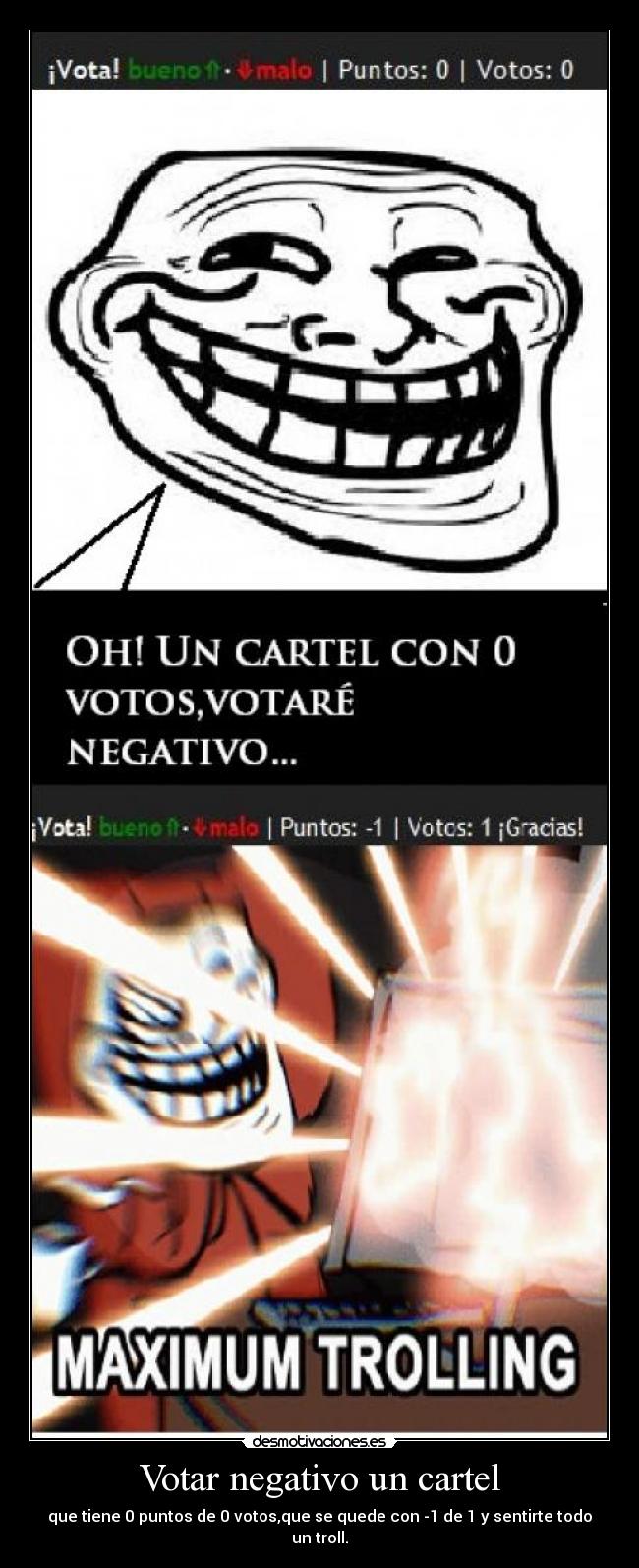 Votar negativo un cartel -