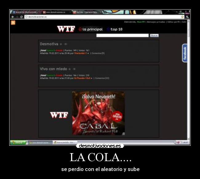 LA COLA.... - se perdio con el aleatorio y sube