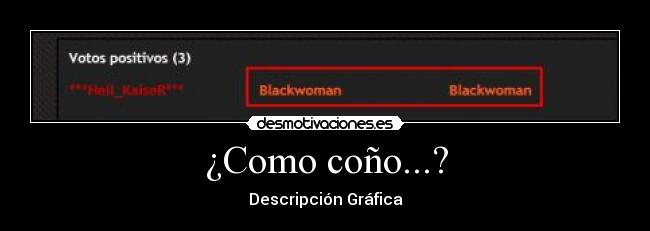 ¿Como coño...? - Descripción Gráfica