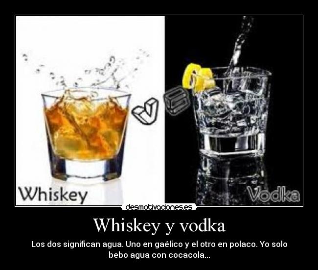Whiskey y vodka -
