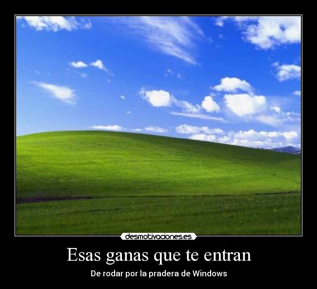 Esas ganas que te entran - De rodar por la pradera de Windows