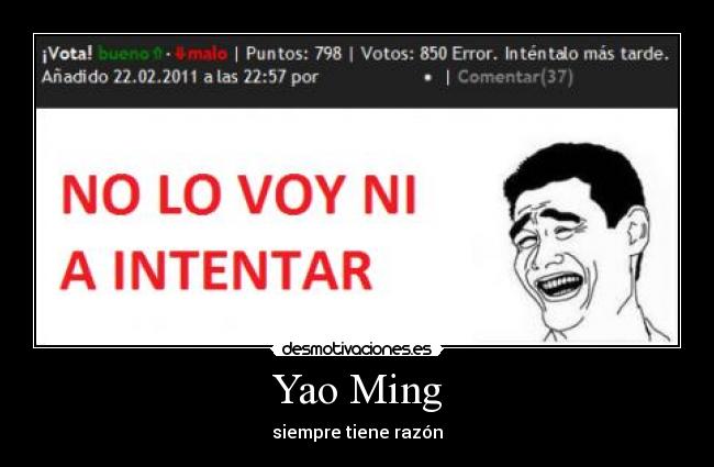 Yao Ming - siempre tiene razón