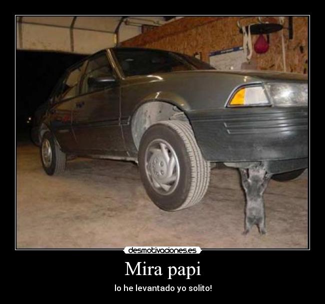 Mira papi - lo he levantado yo solito!