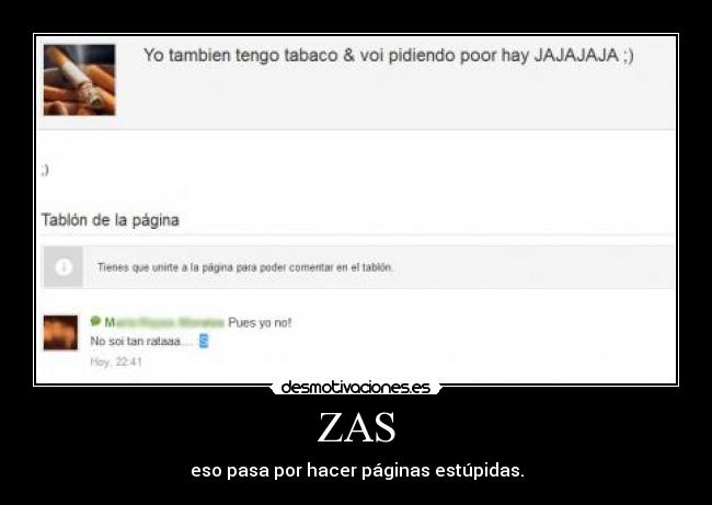 ZAS - eso pasa por hacer páginas estúpidas.