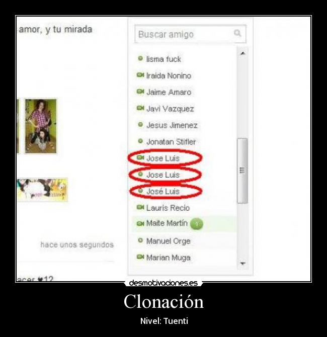 Clonación - Nivel: Tuenti