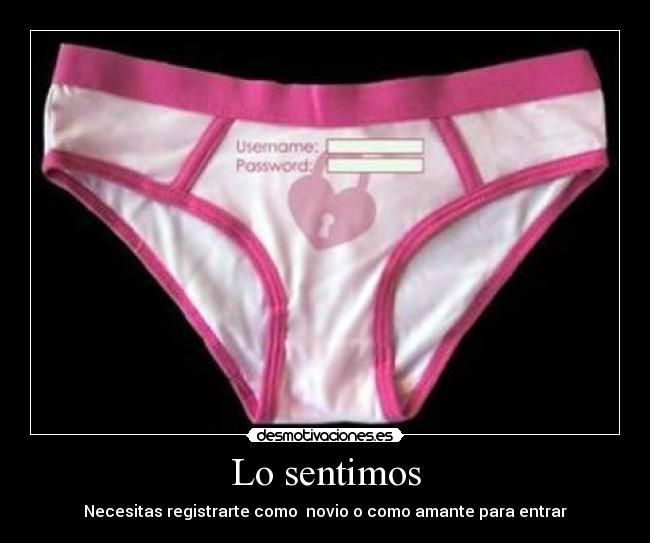 Lo sentimos - Necesitas registrarte como  novio o como amante para entrar