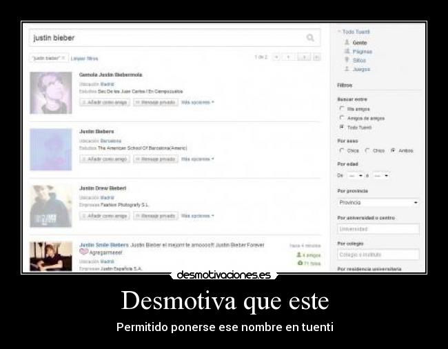 Desmotiva que este - Permitido ponerse ese nombre en tuenti