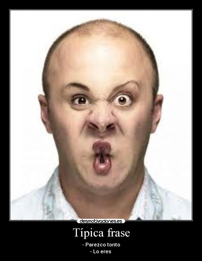 Típica frase - - Parezco tonto
- Lo eres