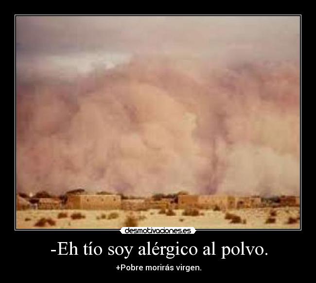 -Eh tío soy alérgico al polvo. - 