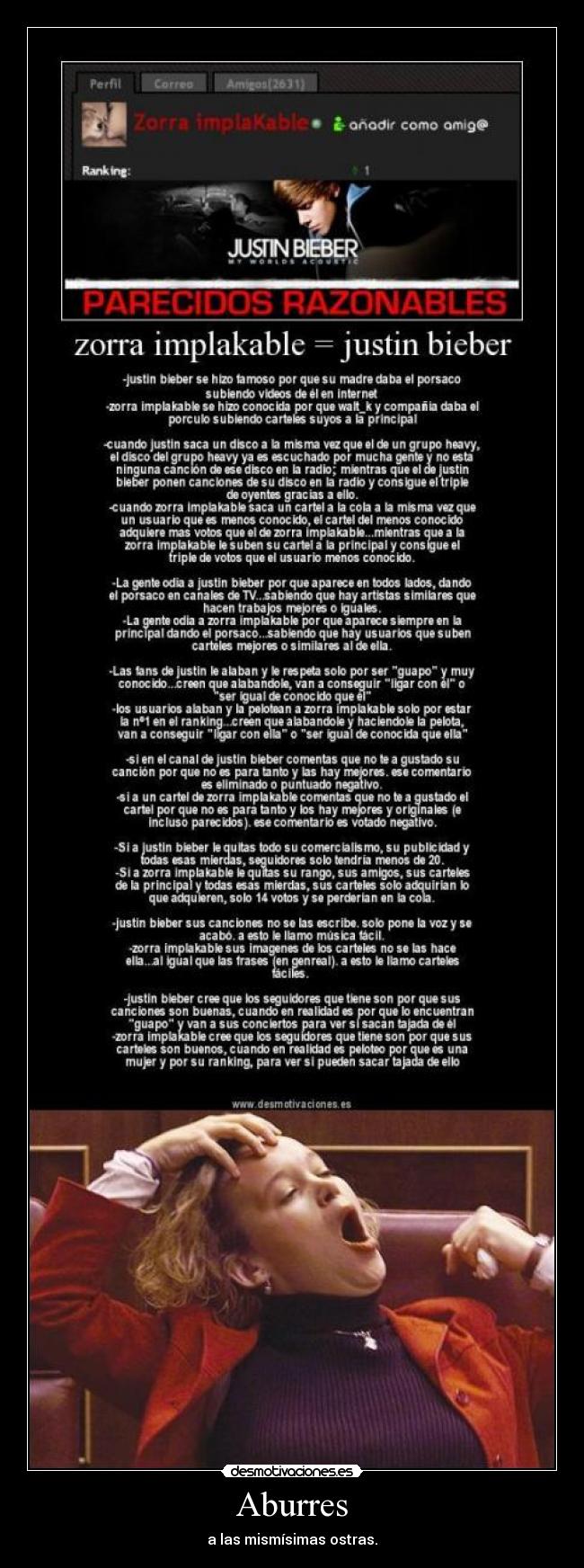 Aburres - a las mismísimas ostras.