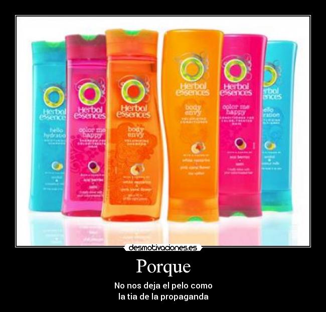 Porque - No nos deja el pelo como
la tia de la propaganda