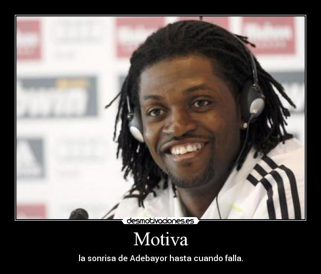 Motiva - la sonrisa de Adebayor hasta cuando falla.
