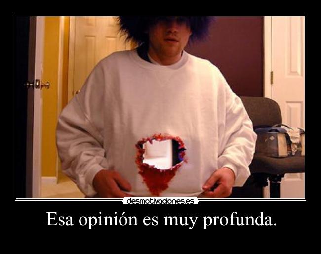 Esa opinión es muy profunda. - 