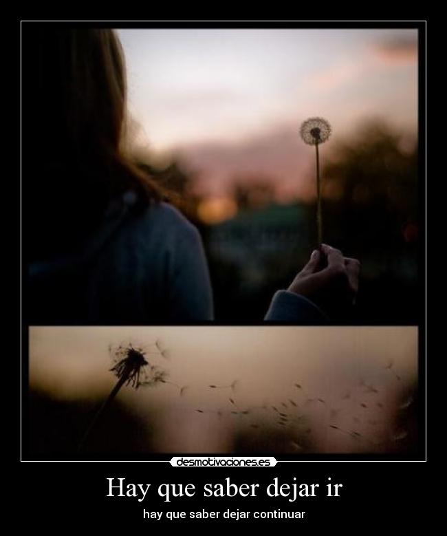 Hay que saber dejar ir - hay que saber dejar continuar